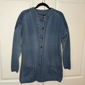 Vintage Ron Indigo Cardigan Sweater Mens M‎ Knit Grandpa Cottage Cabin